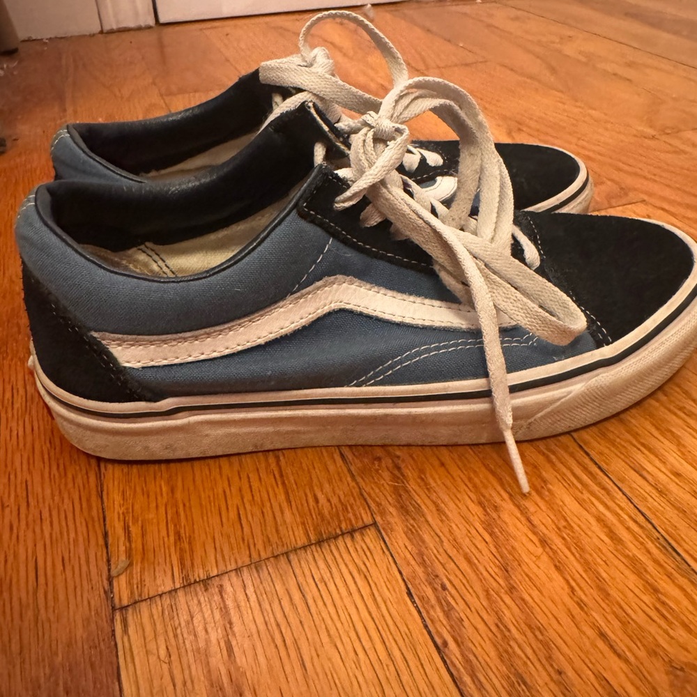 Vans Blue and Black Sneakers Classic Skate Style